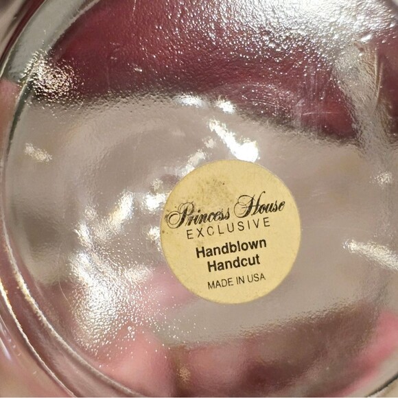 Vintage Princess House Heritage Etched Crystal Apple Candy / Nut Dish with lid - Picture 3 of 8